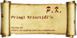 Priegl Krisztián névjegykártya